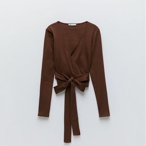 Zara crop tie sweater. Brand new with tags